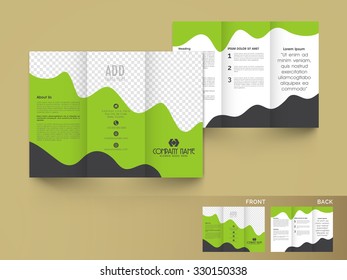 Creative stylish Business Trifold, Flyer, Banner or Template with front and back page presentation.