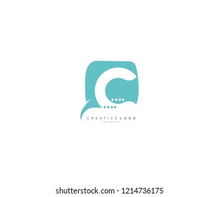 Creative Stylish Chat App Icon C Letter Logotype