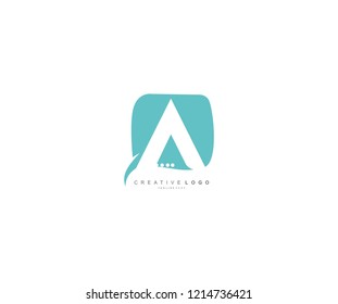 Creative Stylish Chat App Icon A Letter Logotype