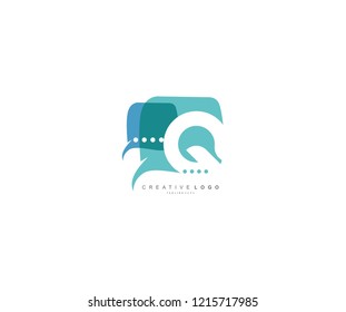 Creative Stylish Chat App Icon Q Letter Logo Design