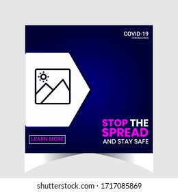 Creative Stylish Corona Virus (COVID-19) Prevention Awareness Social Media Banner
