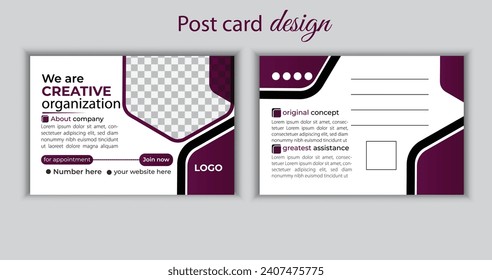 Creative stylish corporate postcard design template.