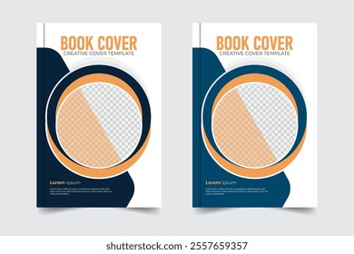 Creative and Stylish design, 2 color variation modern style book cover design annual report cover with image
