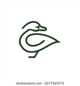 Creative, stylish and elegant duck logo. A logo that looks cheerful, elegant but still modern and professional in calligraphy style.