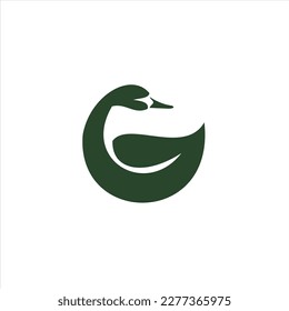Creative, stylish and elegant duck logo. A logo that looks cheerful, elegant but still modern and professional in calligraphy style.