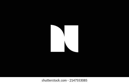 Creative stylish fashion brand elegant symbolic black and white color N initial based letter icon logo