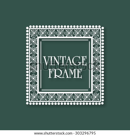 Creative stylish floral design decorated square shape frame with space for your wishes on green background.