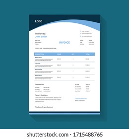 Creative stylish invoice design for accounting agency vector template 