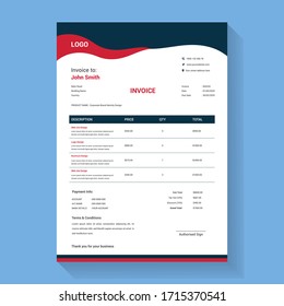 Creative stylish invoice design for the business  vector template    
