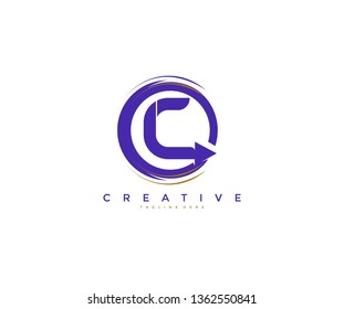 Creative Stylish Letter C Arrow Rounded Modern Logotype