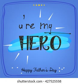 Creative and stylish line art text based greeting card design for Happy Father's Day.