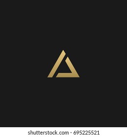 Creative stylish modern trendy artistic black and white color AL LA A L initial based letter icon logo.