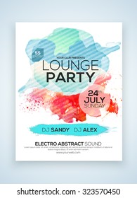 Creative Stylish One Page Flyer, Banner Or Template For Lounge Party Celebration With Date And Time Details.