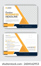 Creative stylish and professional layout Marketing landscape poster, Invitation Design, Corporate business or marketing agency double sided poster. Corporate business postcard template or EDDM design
