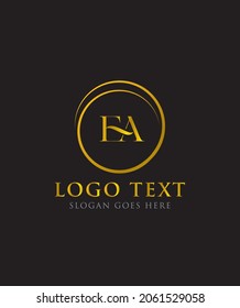 A creative and stylish serif letter type E and A link logo template