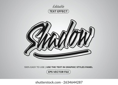 Creative stylish shadow 3d editable text effect, graffiti text style
