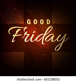 Creative, Stylish and Shiny text of "Good Friday" on shiny texture background for the celebration of Christian Festival "Good Friday".