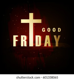 Creative, Stylish and Shiny text of "Good Friday" on shiny texture background for the celebration of Christian Festival "Good Friday".