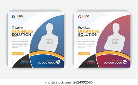 Creative and stylish square web banner for social media post template design
