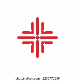 creativo diseño de vectores de logotipo de destino elegante. Logo de destino. Objetivo rojo, flecha, brújula, burbuja de voz, concepto de idea, golpe perfecto, ganador, icono de objetivo. Logotipo abstracto de éxito