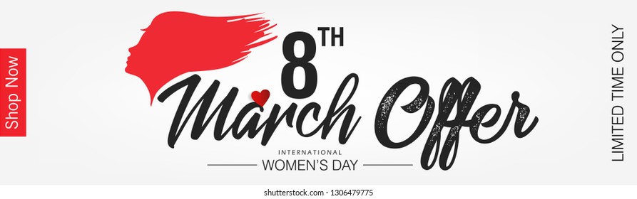 Creative and Stylish text of 8th of March with colorful decorative grungy background for Happy Women's Day.