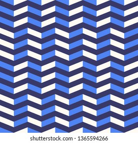 Creative stylish texture. 
Abstract modern graphic background with blue stripes. Vector seamless pattern.