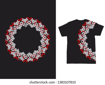Creative stylish t-shirt and apparel trendy design on black shirt.