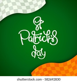 Creative stylized background for St. Patrick's Day holiday.
 The colors of the national flag of Ireland. Vector design elements.
