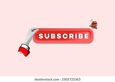 creative Subscribe bell button vector collage art template