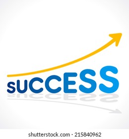 creative success word growth graph vector