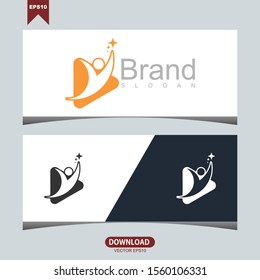 Creative successful person concept logo vector design