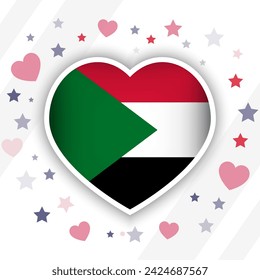 Creative Sudan Flag Heart Icon