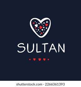 Nombre creativo (sultán), ilustración vectorial.
