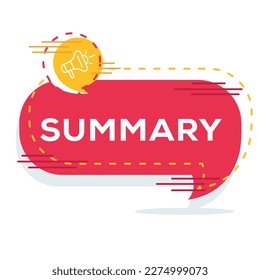 Creative (Summary) text written in speech bubble, Vector illustration.