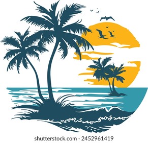 Creative summer beach vector icon illustration