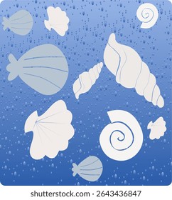 Creative summer design with sea animals theme. Vector illustration