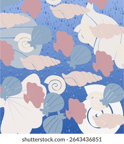 Creative summer design with sea animals theme. Vector illustration