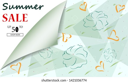 Creative summer Sale background headers or banners with discount offer. Art posters. Design for seasonal clearance. It can be used in advertising, web design, graphic design