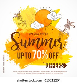 Creative Summer sale banner or sale poster background.