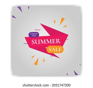 Creative Summer Sale Vector Banner Template