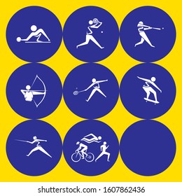 creative Summer sport icons set design. vector icon for web, print and other projects.