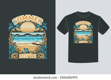 Creative Summer T Shirt Design Vector Illustration.