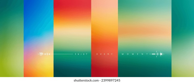 Creative summer time gradient background in modern minimal style. Sunrise or sunset blurred background design for app, web design, webpage. Summer holiday or vacation concept. Vector illustration