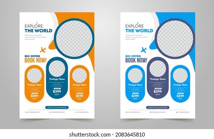 Creative summer travel flyer, Travel Flyer Template Design