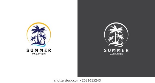 Creative summer vacation logo design with modern concept