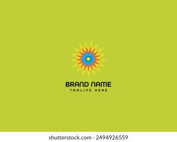 creative sun background logo templete