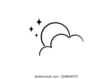 creative sun and cloud stars logo design vector symbol illustration