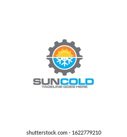 Creative sun cold concept vector logo design