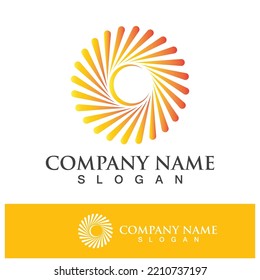 Creative sun concept logo illustration design template