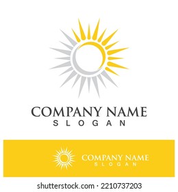 Creative sun concept logo illustration design template